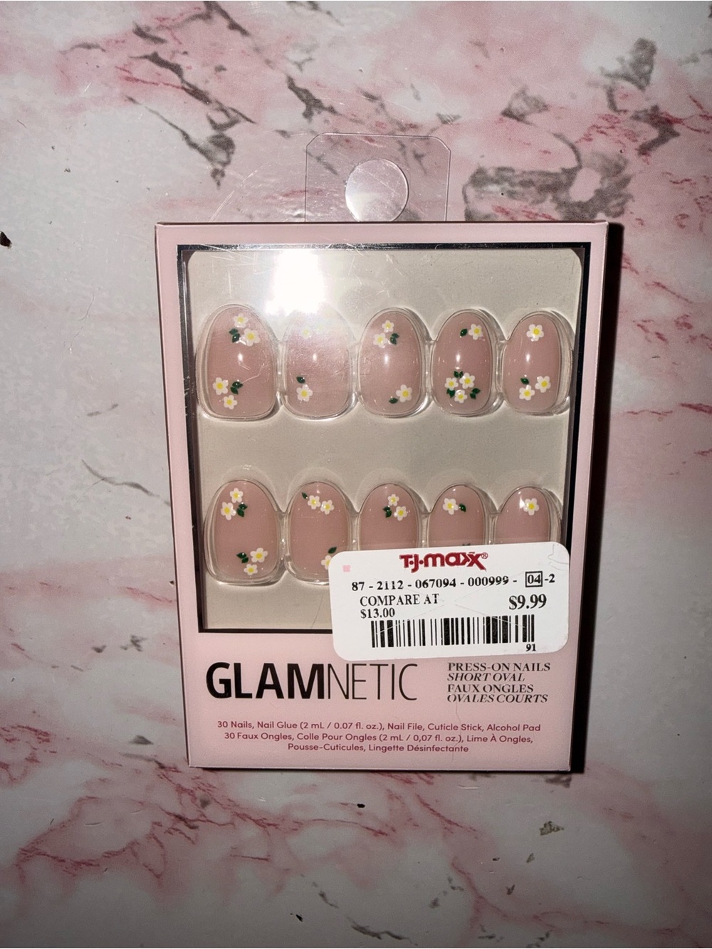 Glamnetic Press-On Nails “Petals”— Pink Daisy Design - Picture 7 of 8